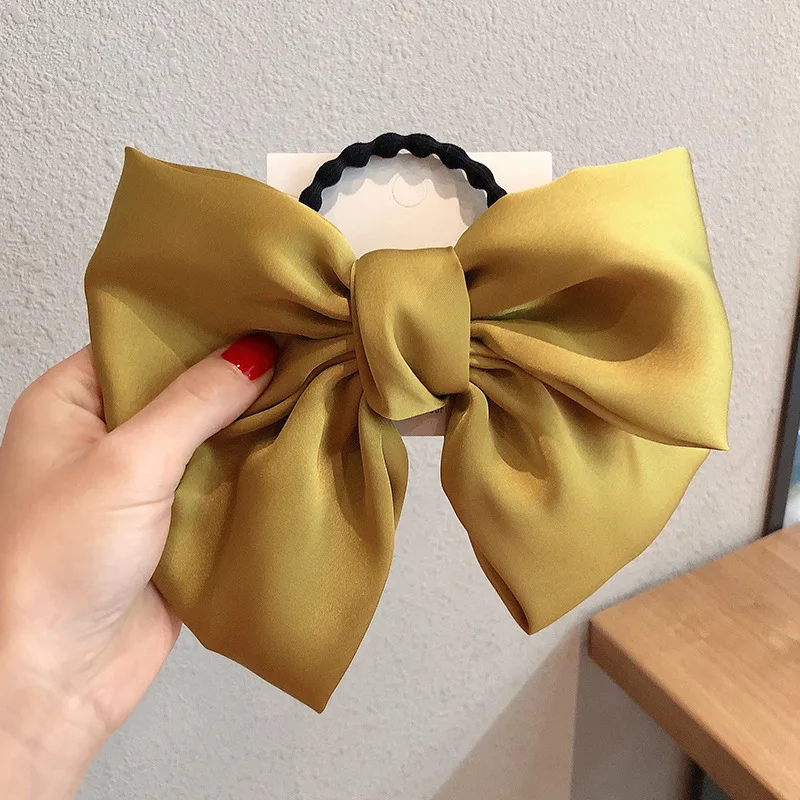 BIG Bow Scrunchies Hair Ring Candy Color Hair Ties Rope Ponytail Holder Women Hair Accessories Hair Bows for Girls Hairbands