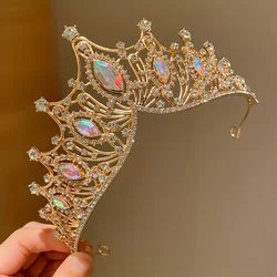 1/2Pcs Children's Golden Crown Headband Sweet Princess Little Girl Party Catwalk Crown Headband Children's Headwear