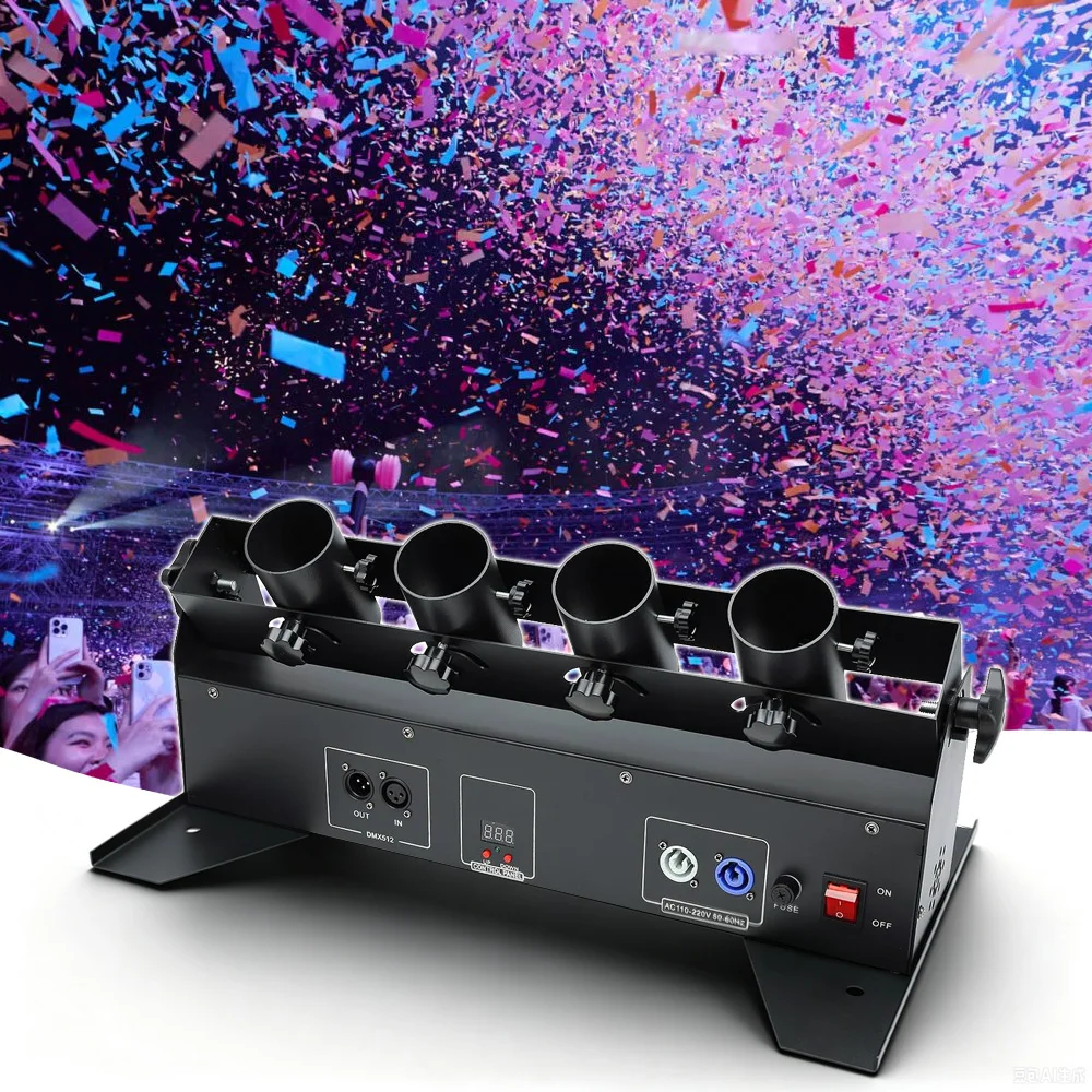 150W Stage Confetti DJ Light Celebration Paper Cannon Streamer Launcher Machine DMX Remote Control Electric Paper Machine