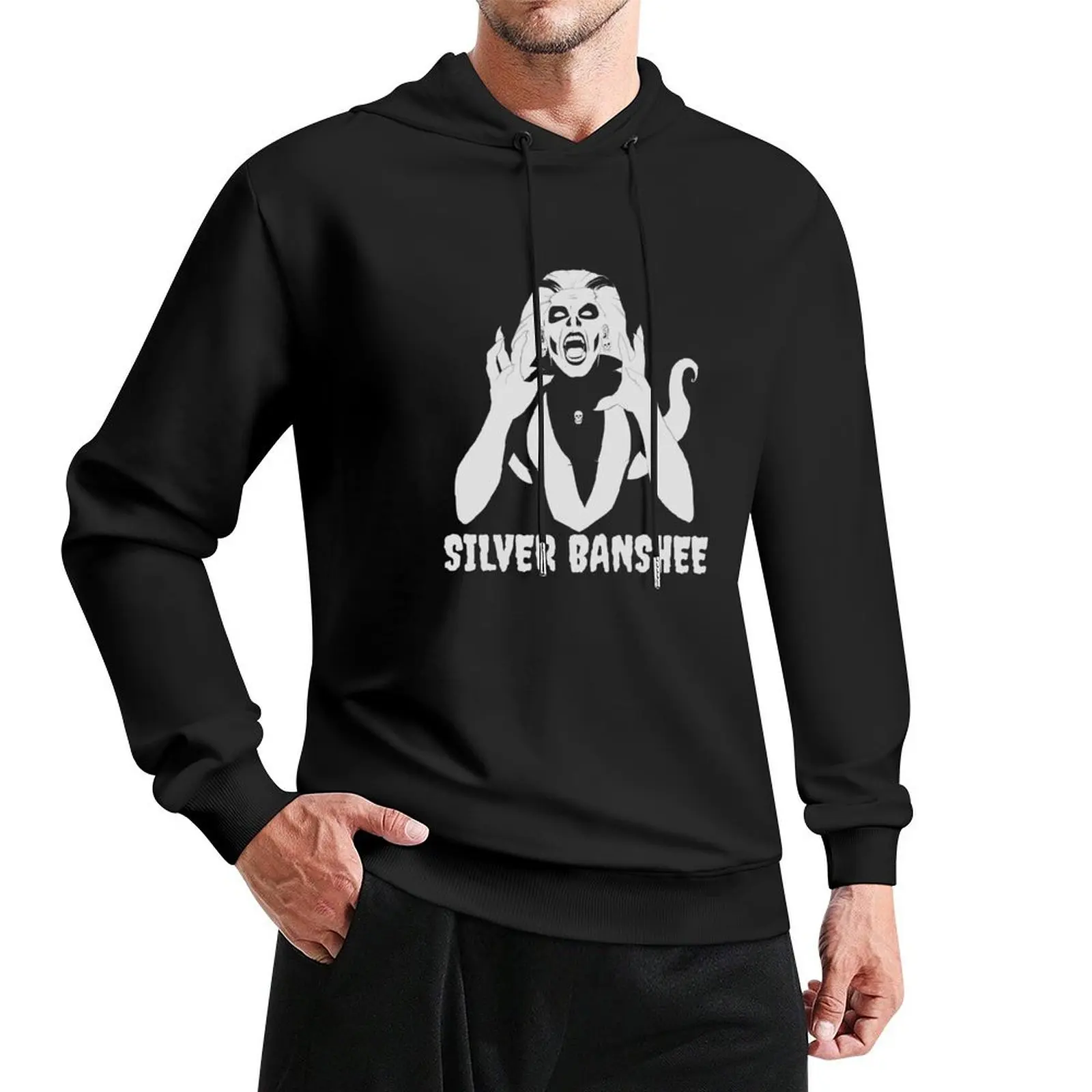 

Silver Banshee Pullover Hoodie hooded shirt big size hoodie