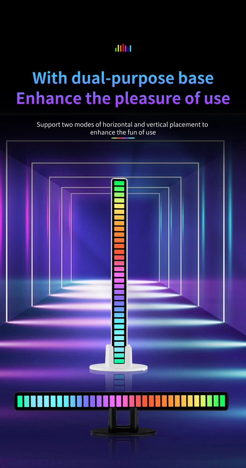 RGB Voice Control Synchronous Rhythm Light Internet Popular Colorful Music Ambient Light Car Desktop Induction Creative Led Pick