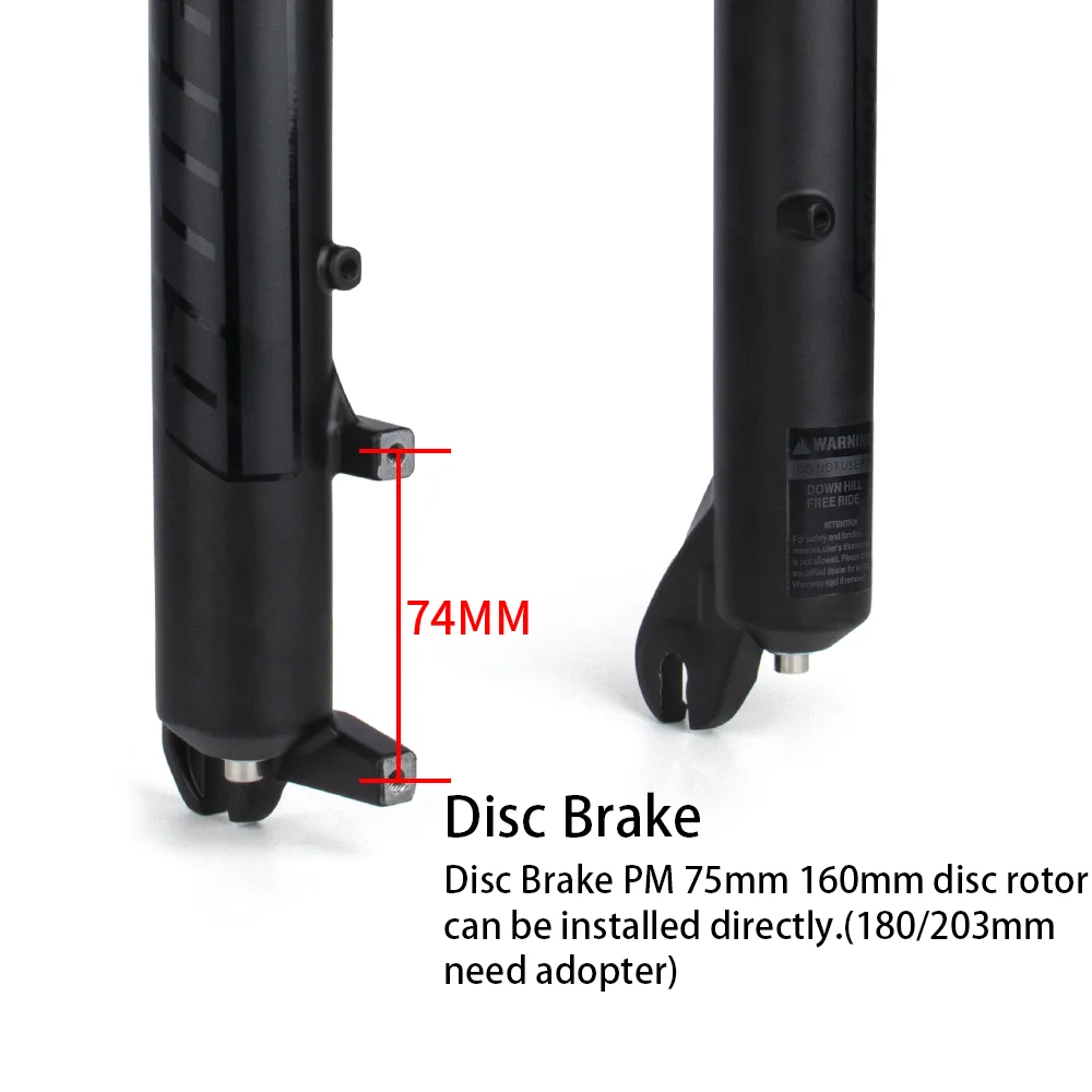 BOLANY Double Shoulder Snow Bike Fork 20x4.0 26x4.0 MTB Fat Bike Air Suspension Fork For Beach Bicycle E-bike 4.0\