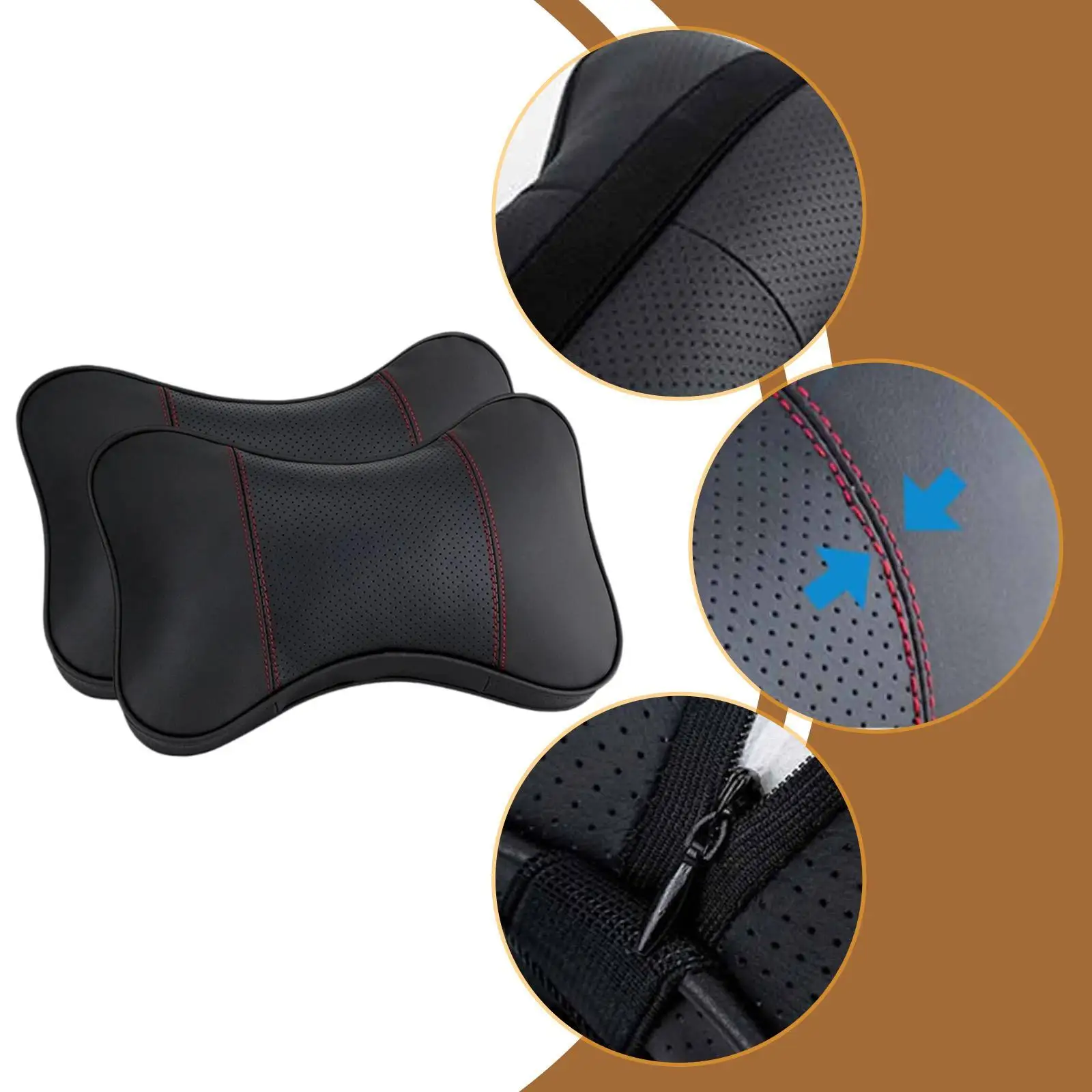 2x cuscino per il collo dell'auto, facile installazione, morbido cuscino per poggiatesta, cuscino per il collo del seggiolino auto, poggiatesta, guida, supporto universale per il collo