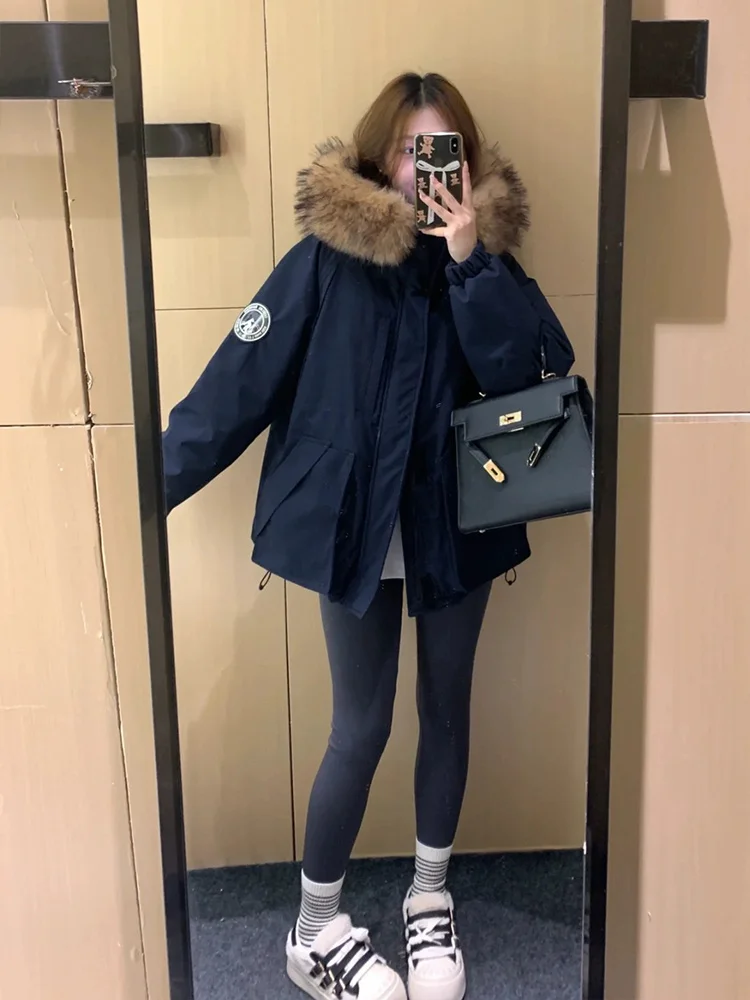 

Женская зимняя парка желтого цвета с воротником-стойкой, деловой повседневный стиль, с шерстяной подкладкой, модная, с длинными рукавами, спортивная, для подростков, с меховым воротником, женская, с подолом