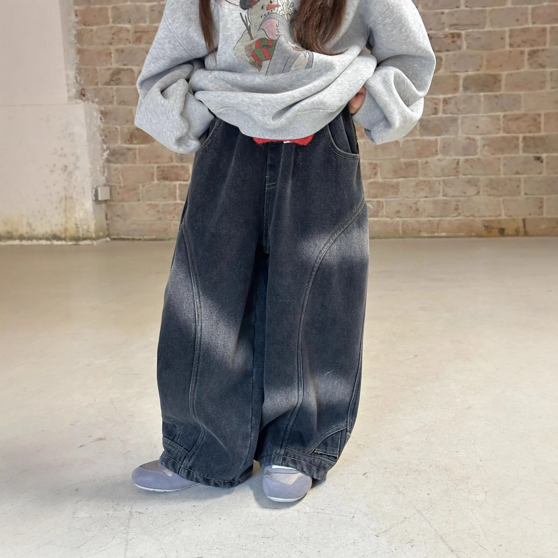 

Children's Fleece-Lined Jeans 2025 Winter New Boys' Design Fashion Versatile Thickened Warm Long Pants Trendy