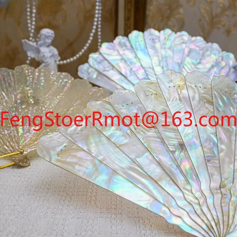 Suitable for handmade pearl fan Luxury return gift performance props Foldable fan