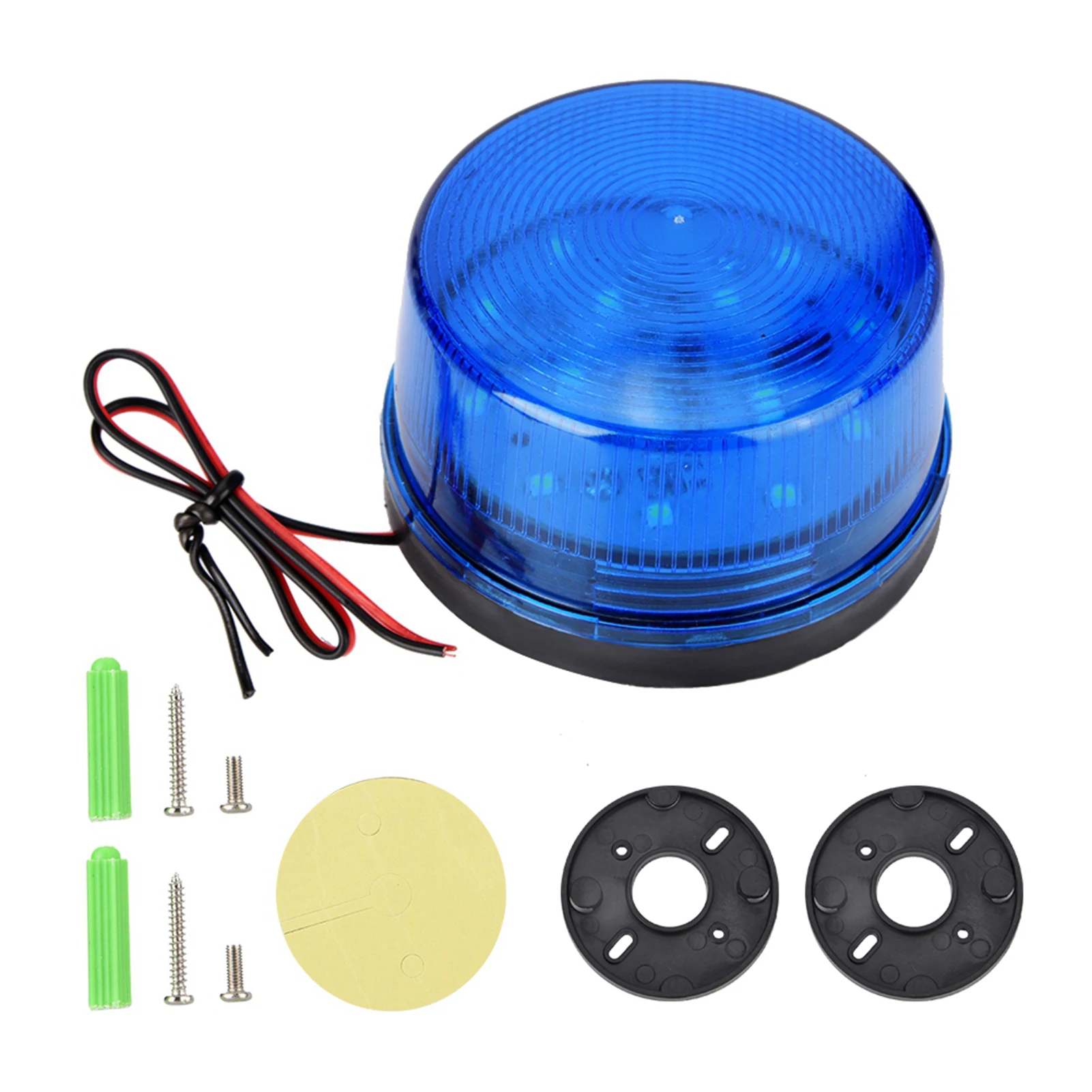 12V Blue LED Strobe Beacon Emergency Alarm Warning Signal Flashing Light without Sound