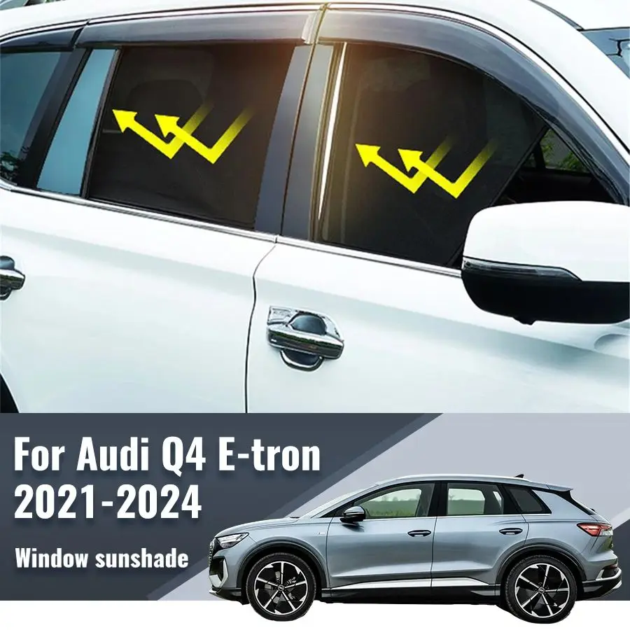 For Audi Q4 e-tron 2022 2023 2024 Car Sunshade Shield Front Windshield Frame Blind Curtain Rear Side Window Sun Shade Visor