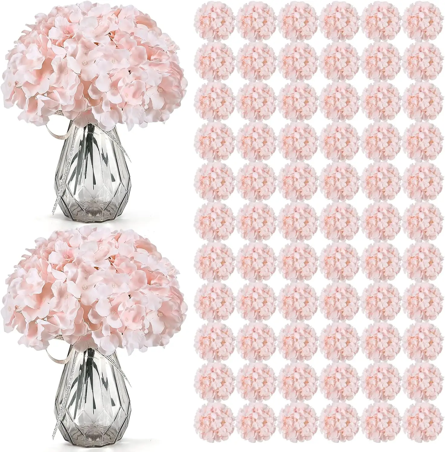 100 Pieces Silk Hydrangea Artificial Flowers Heads Full Hydrangea Flowers for Wedding DIY Floral Decorations image 3