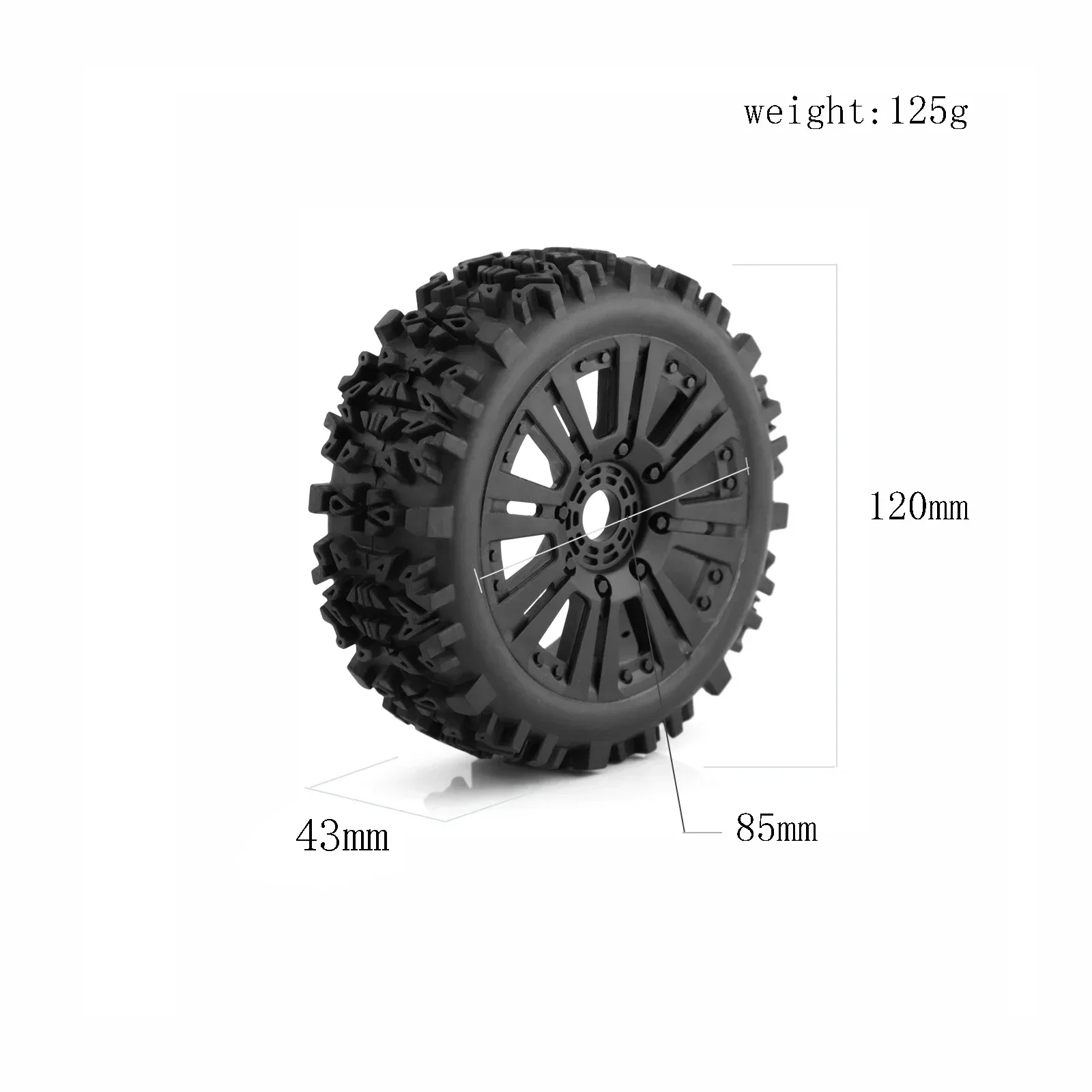 

GGRC 4Pcs 1/8 Off Road Buggy Tires Wheel Rims 17mm Hex for 1:8 RC Car ARRMA FS HSP HPI Kyosho ZD Hongnuo HOBAO XRAY