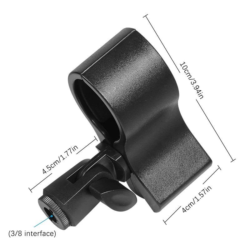 Universal Large Microphone Handhold Clip Clamp Holder With 3/8 Adapter For 3-6CM Mic Stand