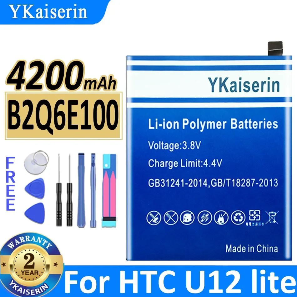 

YKaiserin Battery For HTC U12 Life U12life (Not for U12) 4200mAh Batterie + Repair Tool Kits