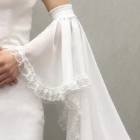 Elegant Chiffon Sleeves Cover Arms Wedding Dress Arm Warmers Accessories Marriage Outdoor Detachable Sleeves for Women 3