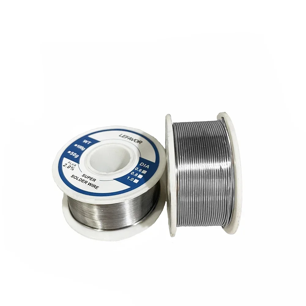 50g Soldering Tin Wire 0.8 1.0mm Small Coil Electrolytic Soldering Wire Welding with Flux Roll Rosin Core Solder Soldering Wire