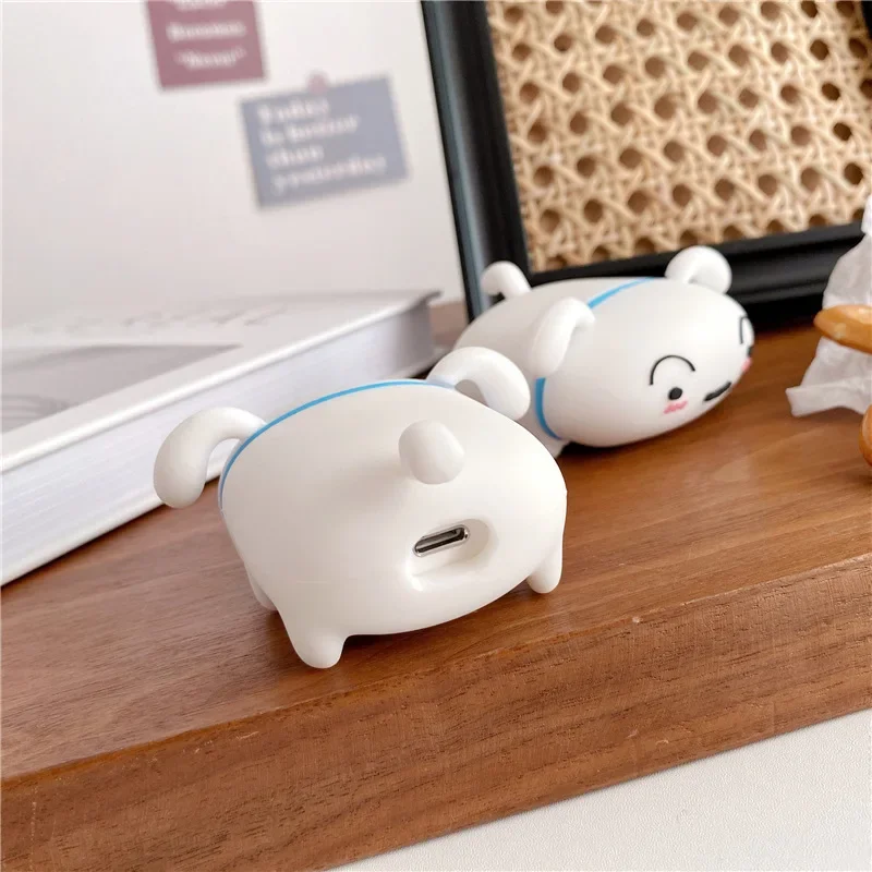 For Airpods 4 3 2 1 Case,Cartoon White Dog Case For Airpods Pro Pro2,Soft Protective Earphone Silicone Case Girls Women Funda