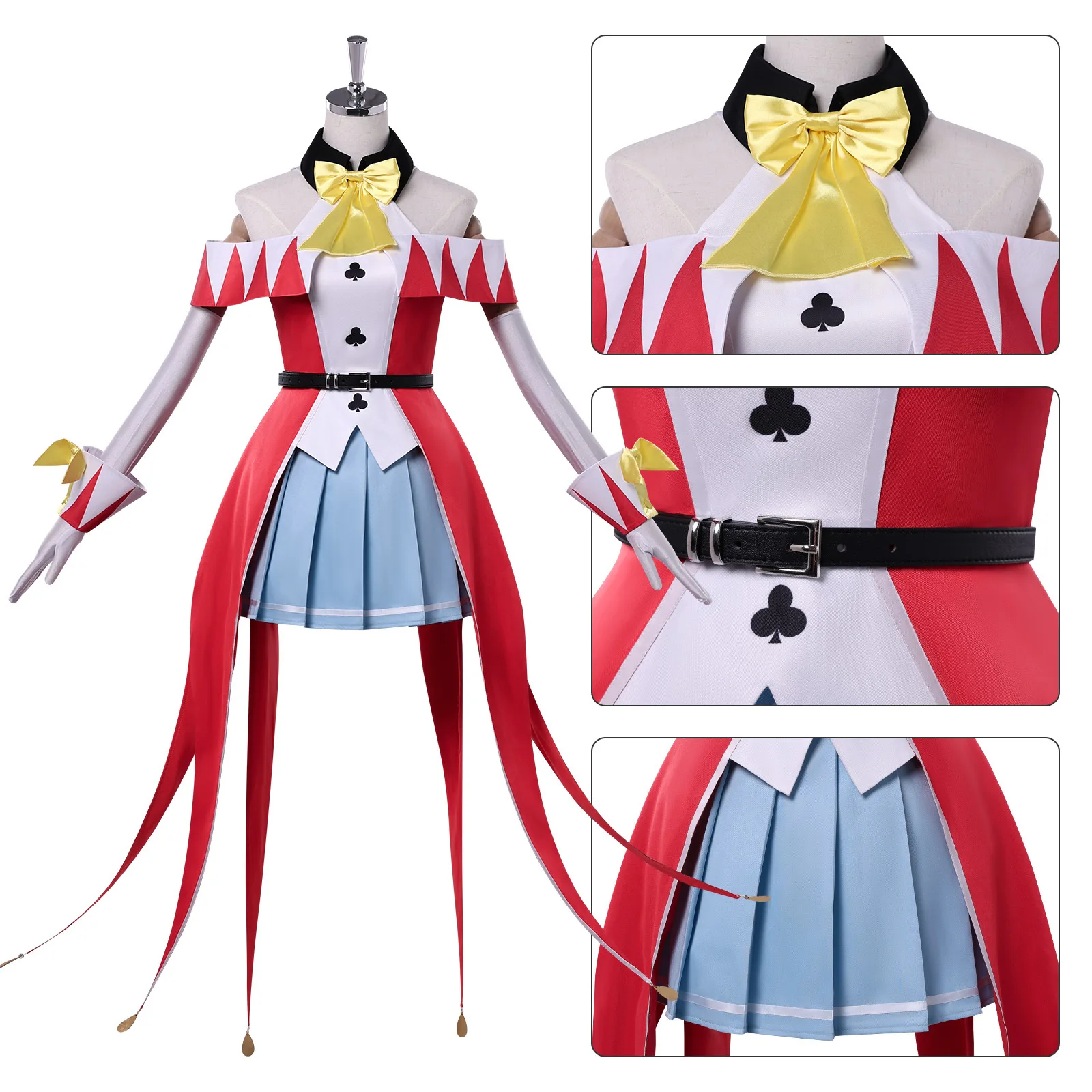Halloween Cosplay Luce Rubis The Exiled Heavy Knight Costume Red White Blue Jester Uniform Full Set Halloween Party Carnival Com