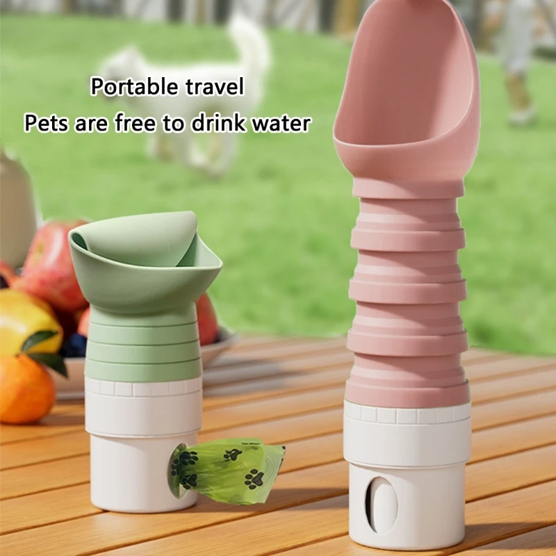 

Dog Water Bottle 550ml Pet Water Dispenser for Puppy Water Dispenser Dog Travel Drink Bottle with Water Bowl 87HA