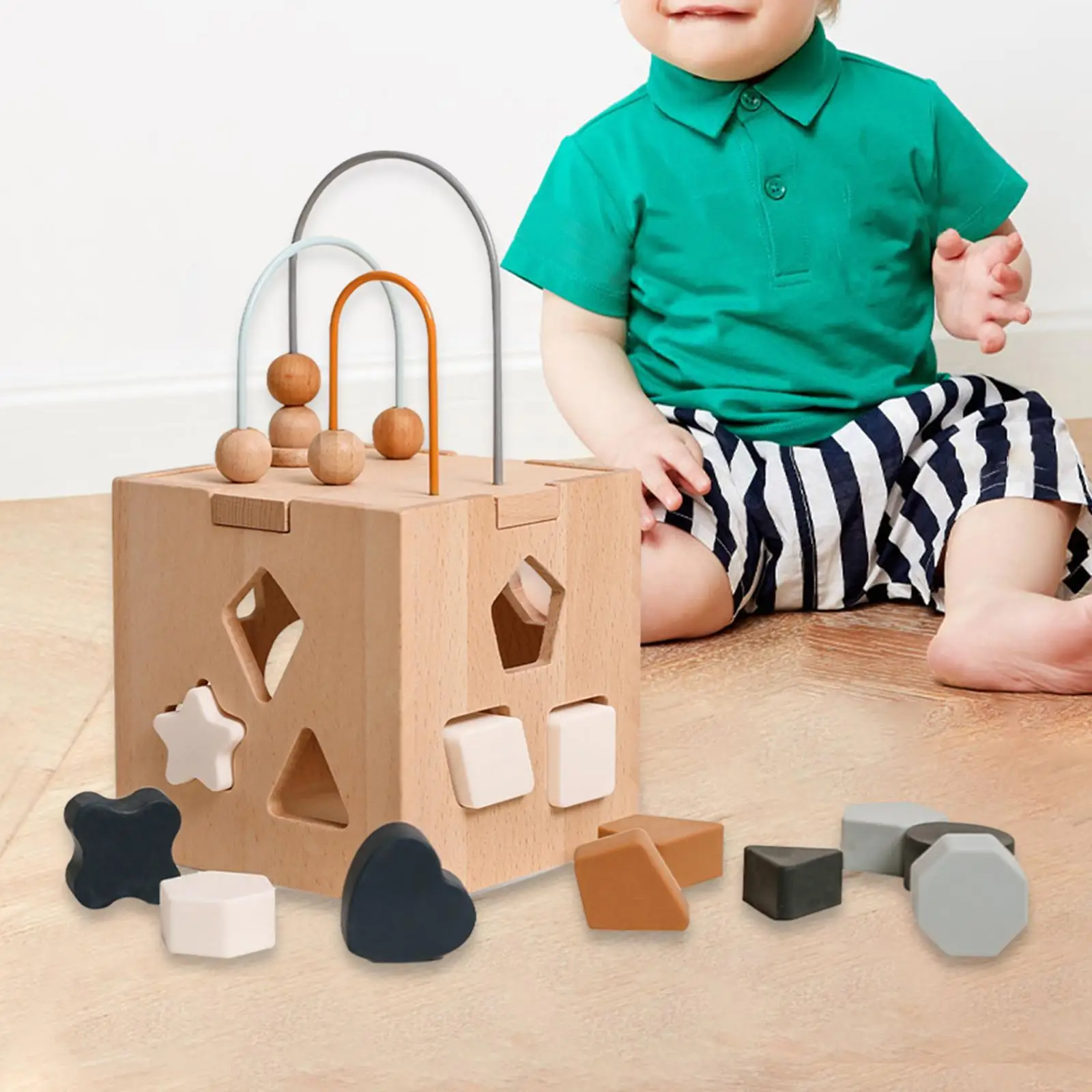 

Wooden Activity Center Matching Early Developmental Baby Activity Cube for