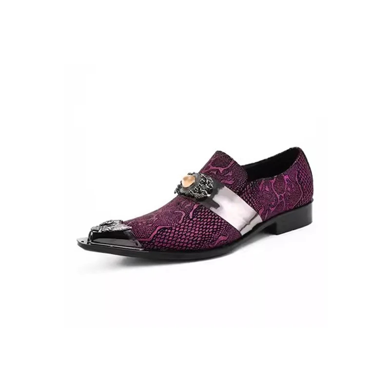 Zapatos de negocios Oxford para hombre, calzado Formal de cuero con punta de hierro, estilo británico, para fiesta de altura interior, fucsia