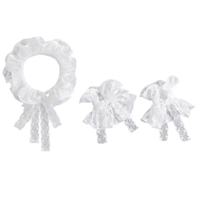 652F مجموعة أنيقة من الدانتيل بأكمام للذراع وياقة قابلة للفصل إكسسوارات أزياء نسائية