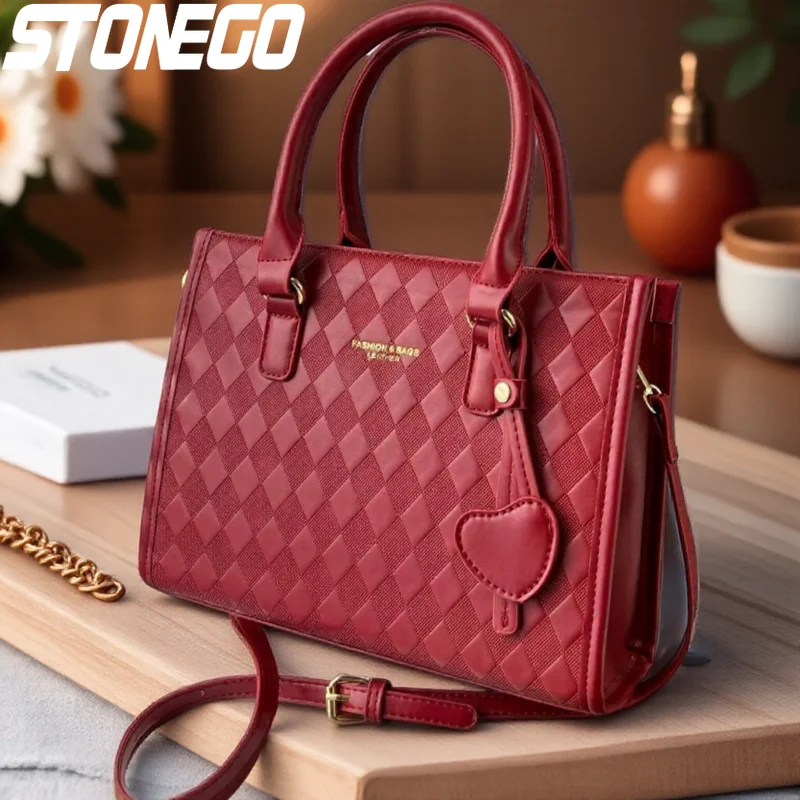 

Модная красная сумка-тоут для женщин, вместительная сумка из высококачественного материала для телефона, кошелька, косметики, на каждый день