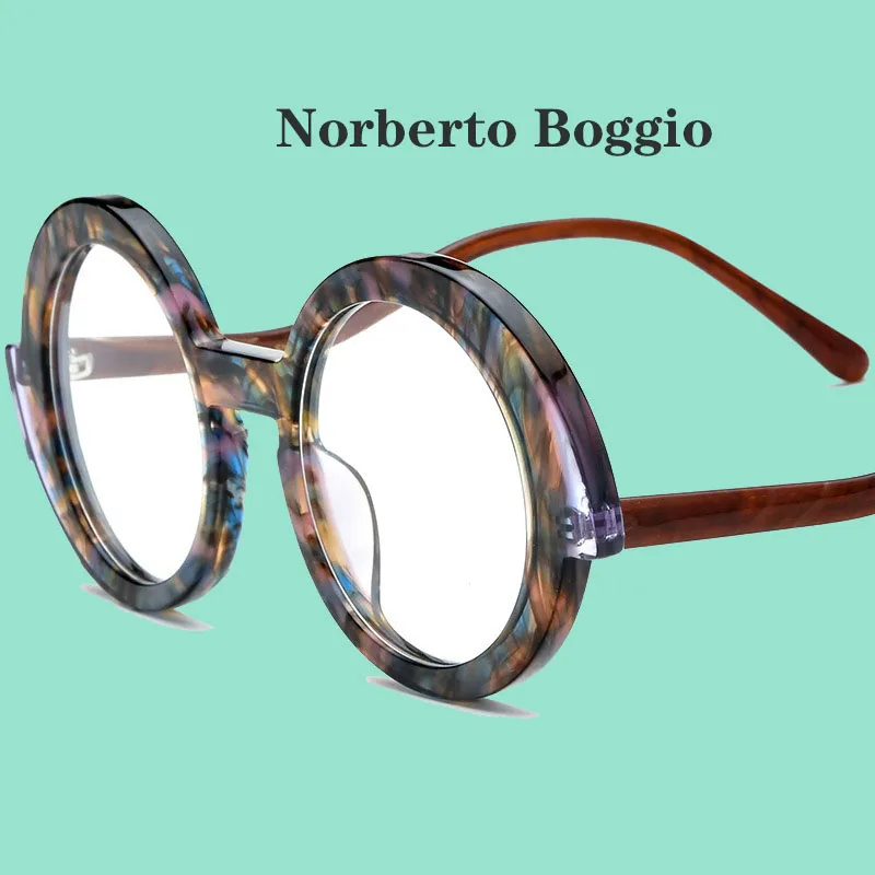 

24 New High-end Retro Multi-color Round Plate Glasses Frame Unisex Vortex Can Be Equipped with Myopia Anti-blue Glasses Frame.