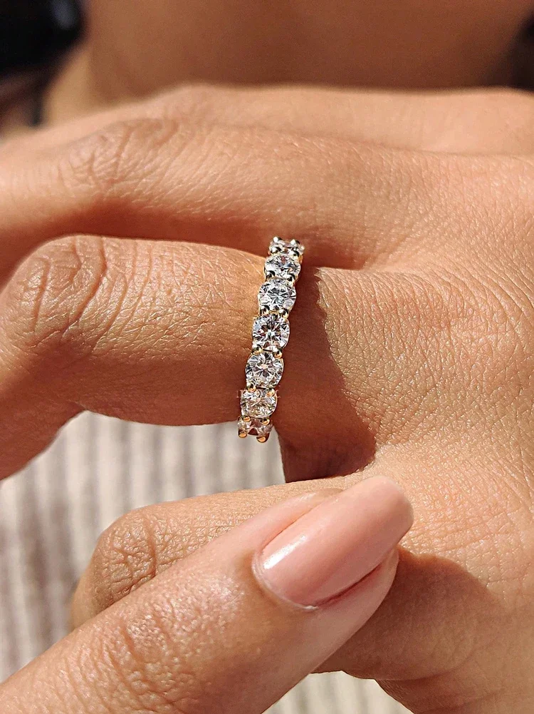 

925 Sterling Silver Round Zircon Shiny Gorgeous Rings for Women Engagement Wedding High Quality Fine Jewelry