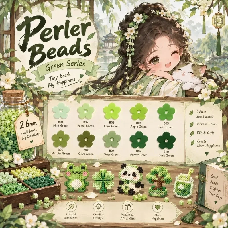 2000pcs Puzzle Beads 2.6mm – Hama & Perler Fuse Beads, Immersive Calming DIY Set, Creative Handmade Gift for Adults & Teens