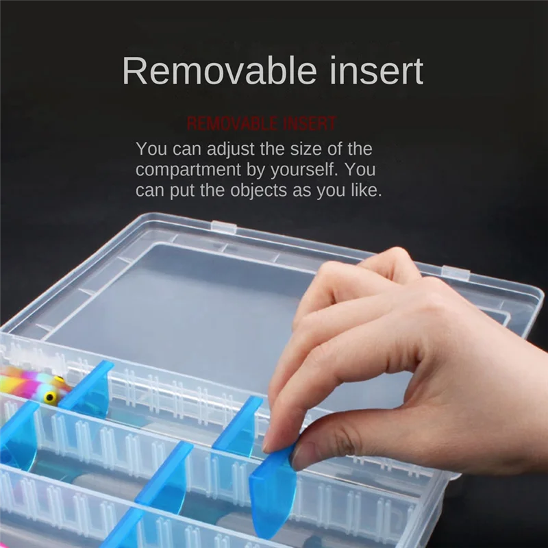 

2525+ коробка для снастей, контейнер для закусок, органайзер для бусин, отделение, органайзер, коробка для хранения с синими разделителями, лоток для снастей