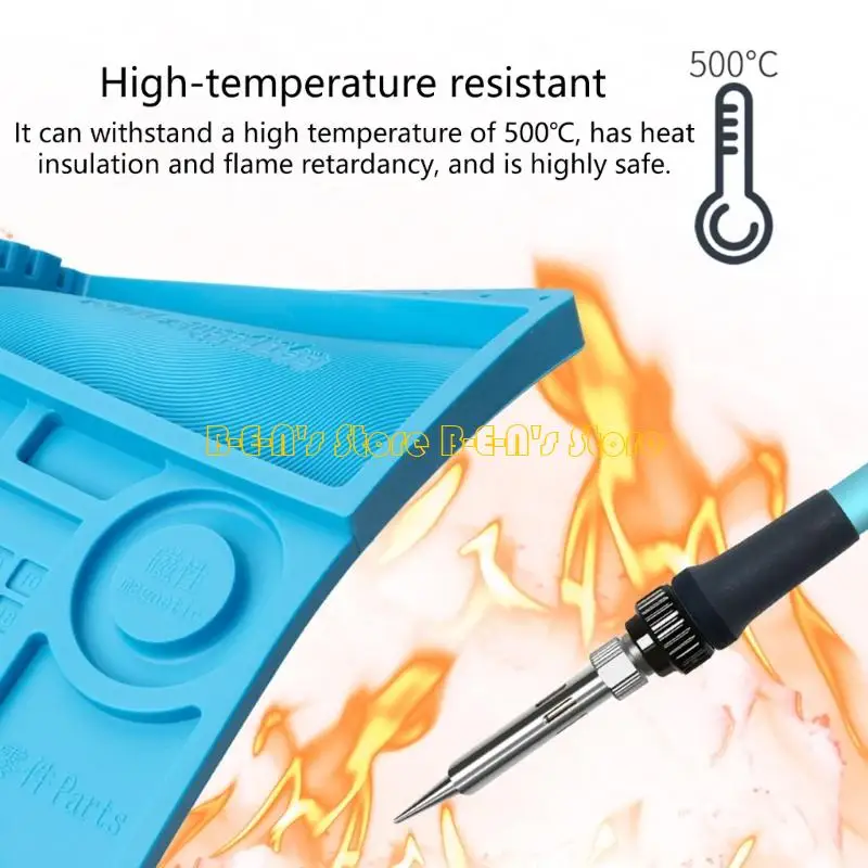 Y1AD Heat Resistant Solder Pad, Antistatic Soldering Silicone Mat Heat Insulation Work Mat for Cellphone, Computer