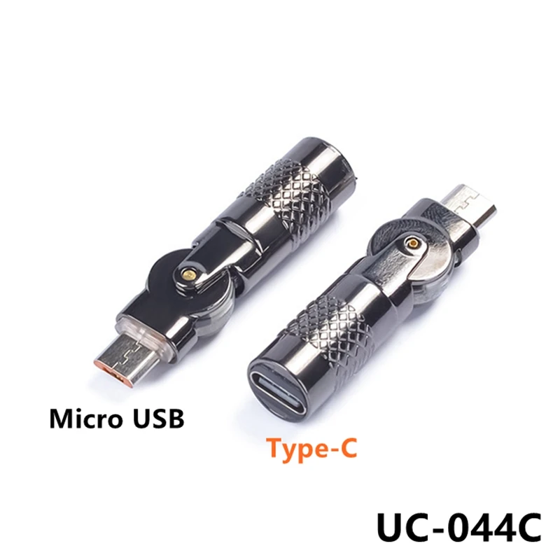 USB Type-C 180 Degree Rotating Adapter Type C Male To Micro USB Female Connector Converter 27W 60W Fast Charger Data Cable Cord