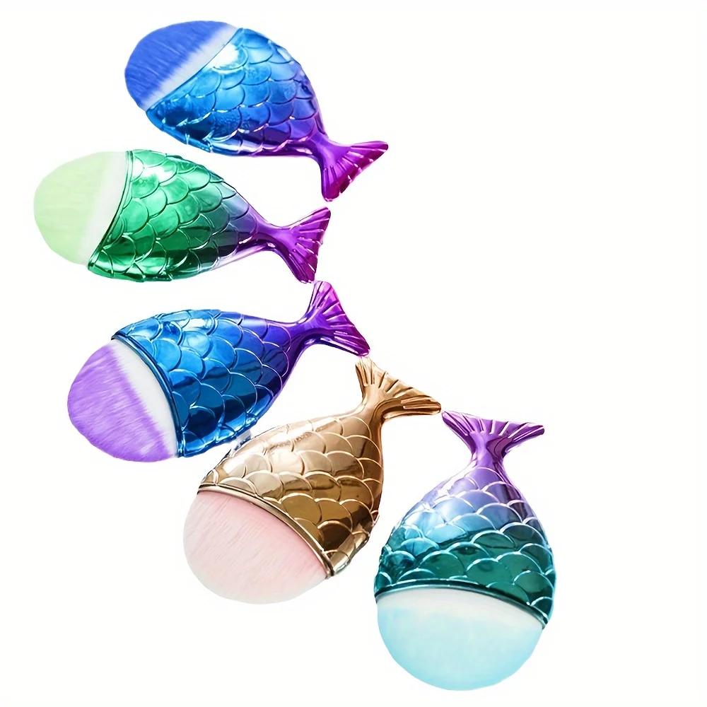 Big fish tail bottom mermaid single makeup brush Small fish type foundation make-up brush BB cream brush