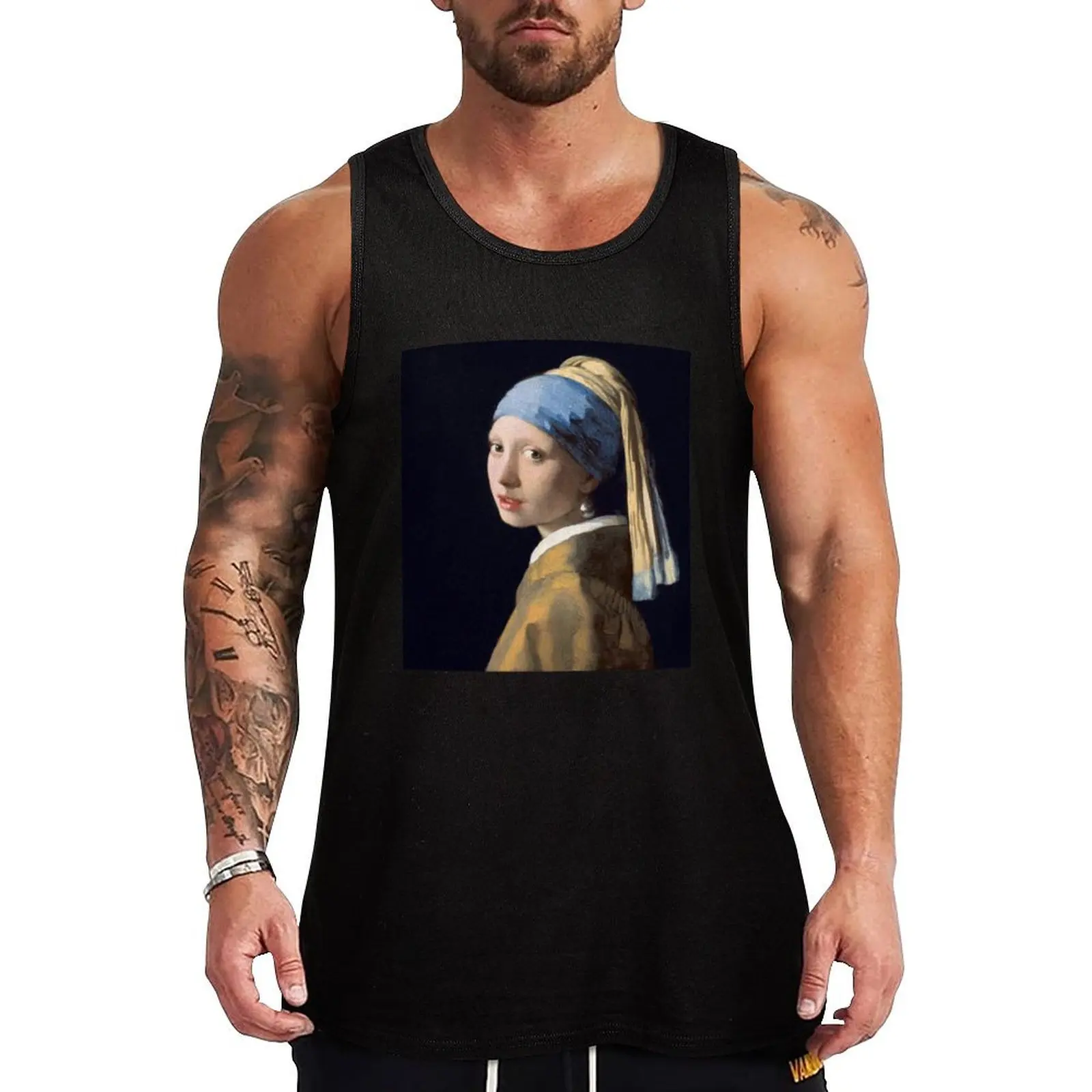 The Girl With The Pearl Earring by Johannes Vermeer high quality Tank Top man sexy?costume tops bodybuilding t shirt