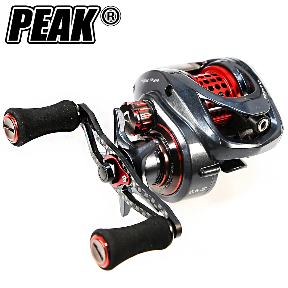 

PEAK Fishing reel Micro Bait Casting Reel Big Game 4.5kg Max Drag jigging Fishing Reel 9+1 BB 6.6:1 Baitcasting reel