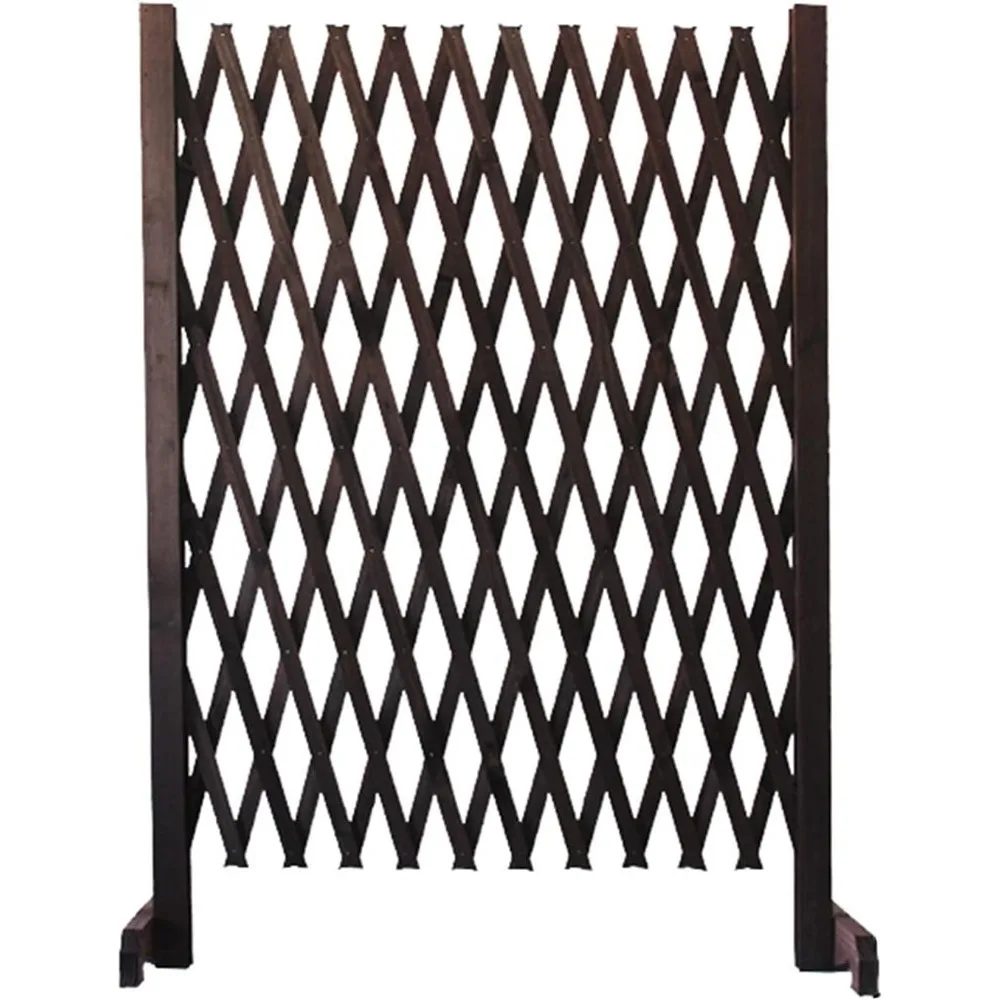 

Retractable Garden Fence Portable Wooden Fence, Free-Standing Wooden Grille Garden Screen, Used As Home Decoration/Garden Grid D