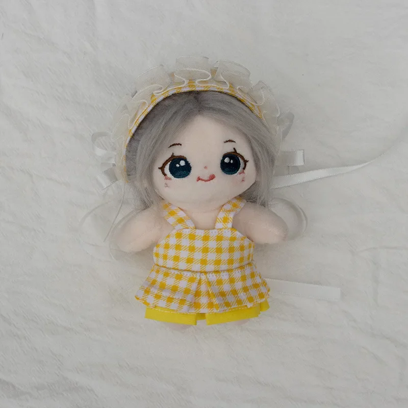 1Set Handmade 10/20cm Doll Clothes Maid Dress Headband Apron Kpop Plush Dolls Outfit Toys Baby Doll's Accessories Cosplay Suit