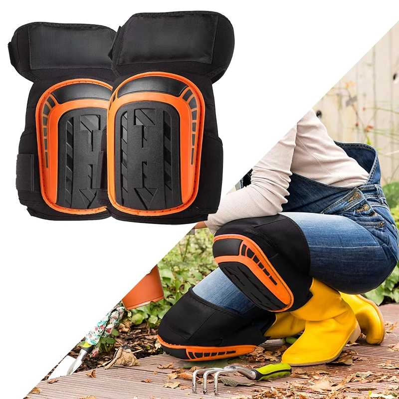 

1Pair Heavy Duty Gel Cushion Knee Pads Adjustable EVA Foam Knee Protector for Men Women Construction Flooring Gardening Work