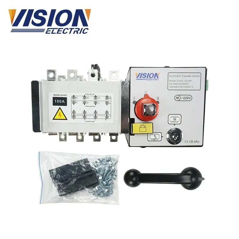 VISION Electrical  ATS Automatic Changeover Switches 100A 125A 160A  ATS 4P 3 Phase Transfer Switch for Generator