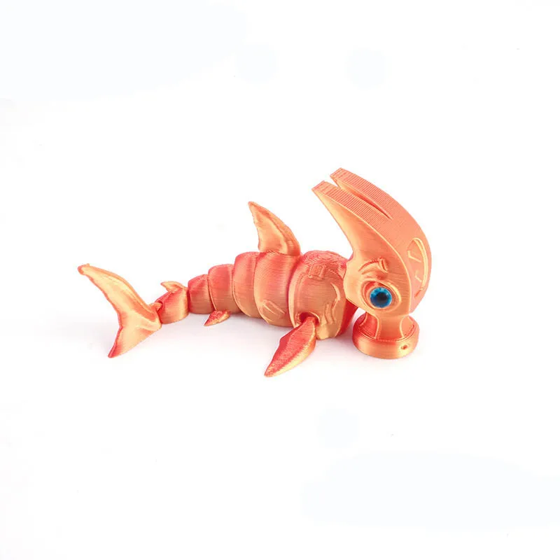 Jouets de Simulation d'animaux marins, impression 3D, tête de marteau, modèle de requin, articulations mobiles, yeux mignons réalistes, jouets cadeaux pour enfants