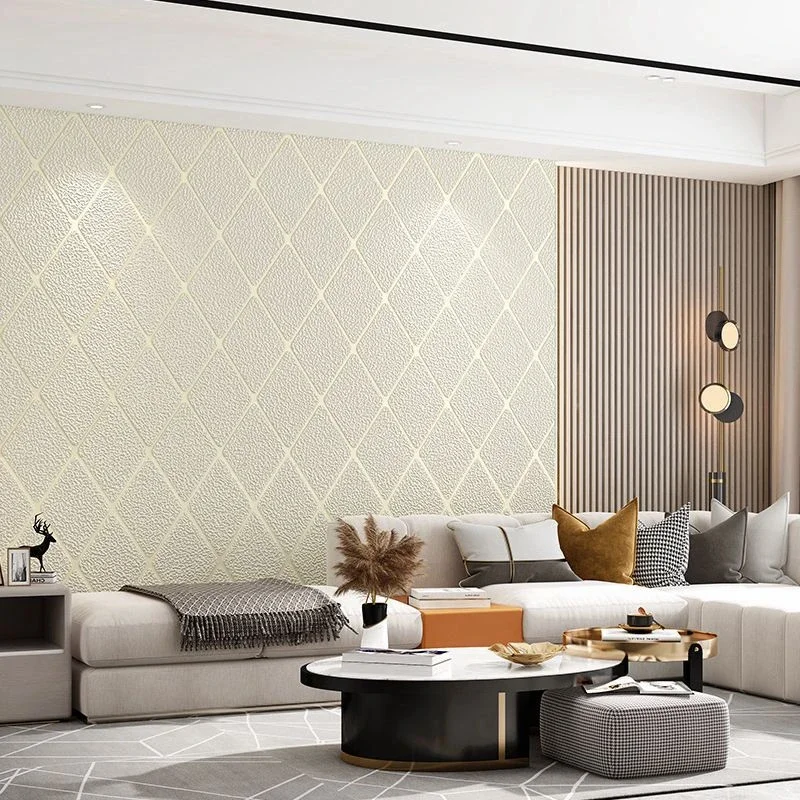 Verde escuro 3d diamante treliça pele de veado veludo papel de parede quarto sala estar hotel moderno e minimalista telha fundo adesivo parede