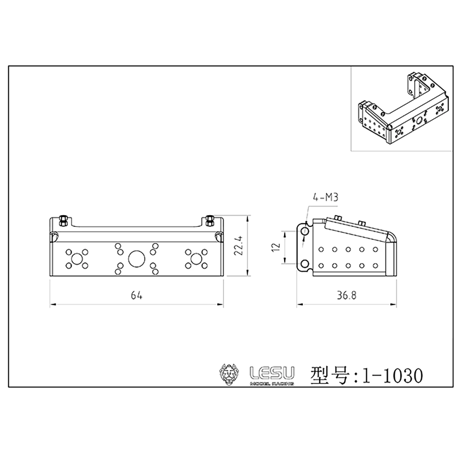 LESU RC Trave di Coda In Metallo L-1030-B M3 per 1/14 TAMIYAYA Trattore Dumper Camion Ribaltabile Giocattolo di Controllo Remoto Pezzi di Ricambio TH20451