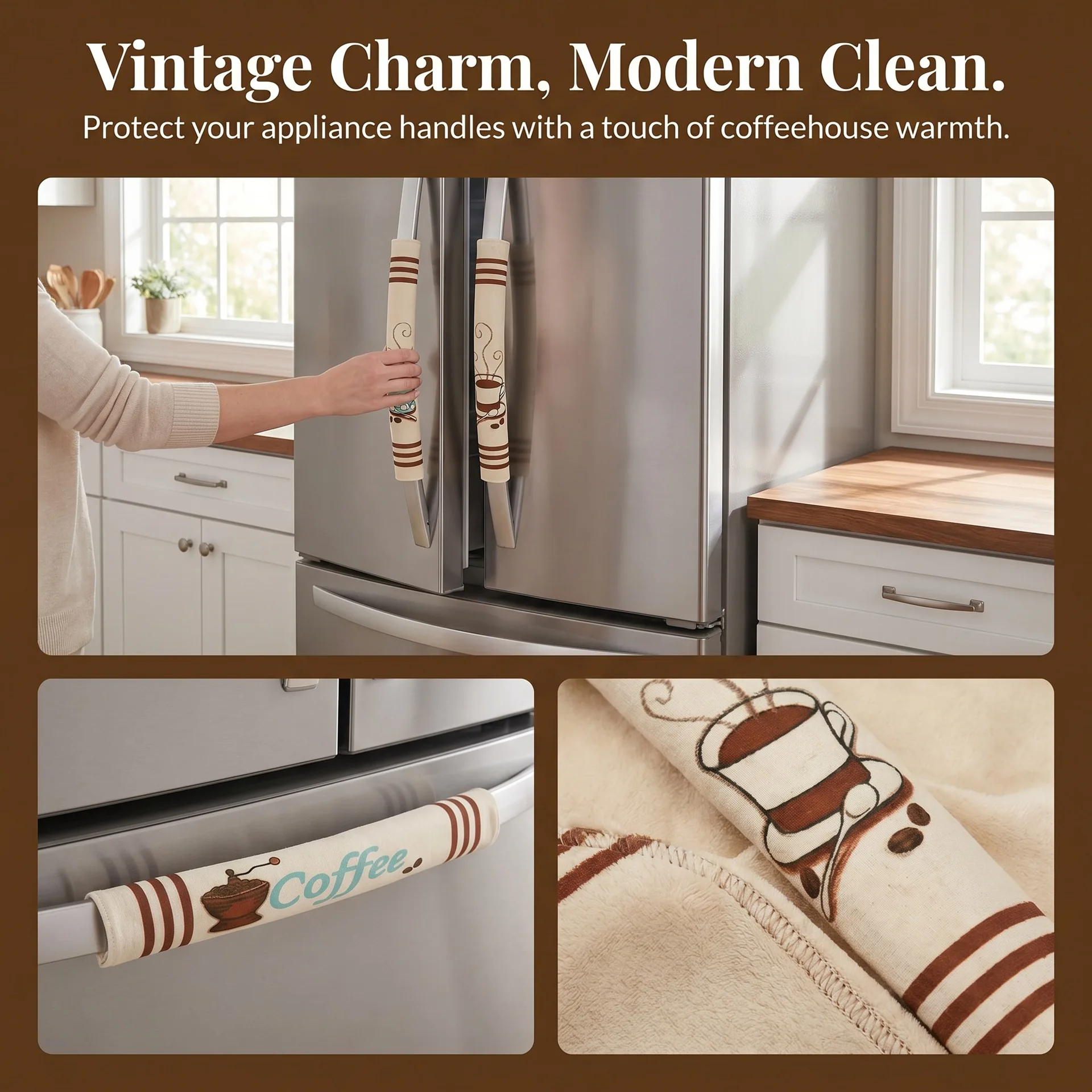 Christmas decoration coffee linen refrigerator gloves microwave oven decoration oven gloves kitchen dust cover