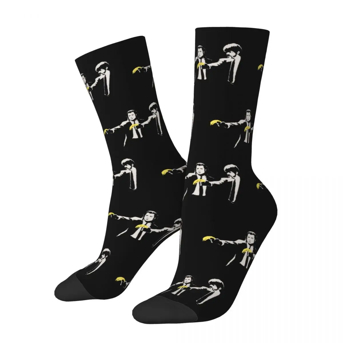 Autumn Winter Casual Unisex Banana And Quentin Tarantino Pulp Fiction Socks Non-slip Crew Socks