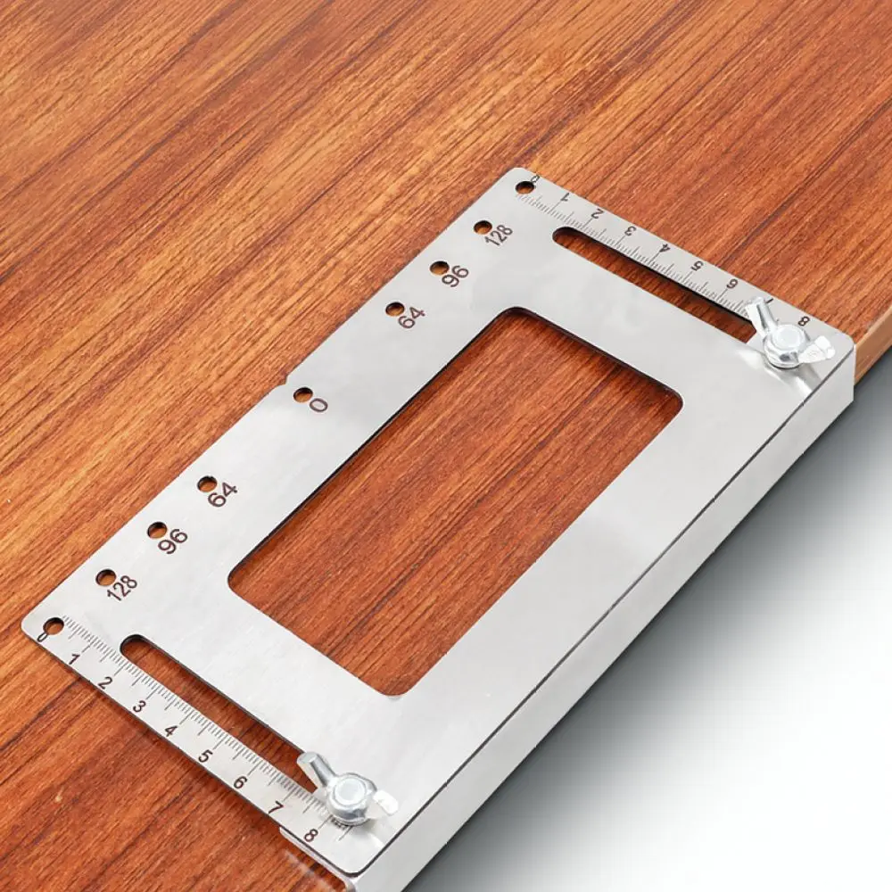 Precision Woodworking Handle Drilling Template Stainless Steel Locator Jig For Cabinet Drawer Furniture Pull Fitting