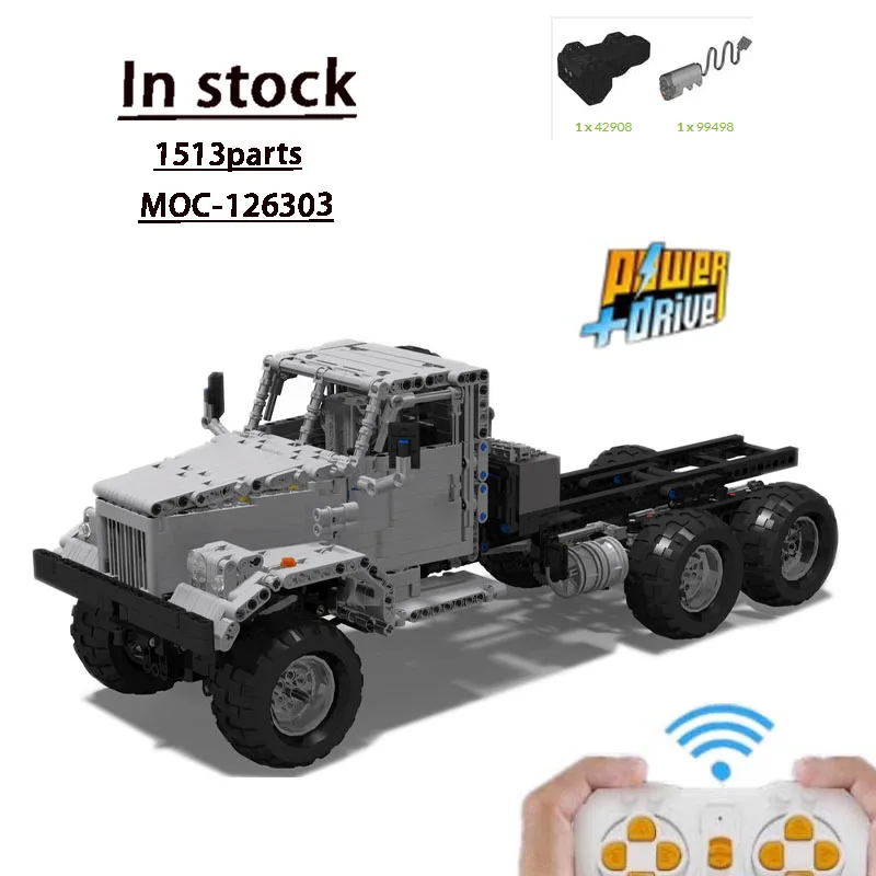 

MOC- 126303 Транспортный военный грузовик KrAZ-255, строительные блоки, модель 1513, детали для мальчиков и детей, строительные блоки на день рождения, игрушки, подарки