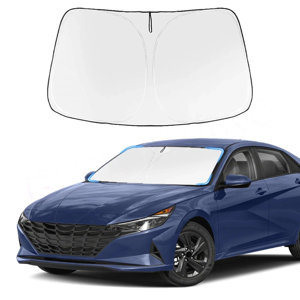 

Car Windshield Sun Shade Covers Visors Auto Front Window Sunscreen For Hyundai Elantra 2021 2022 2023 2024 Sunshade Accessories