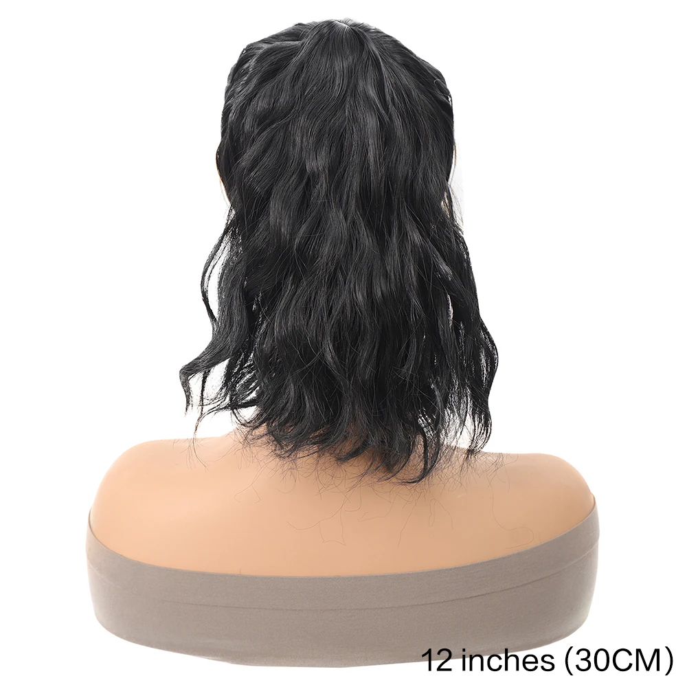 12 inches Synthetic Natural Curly Hair Ponytail Extension Wig Travel Beach Shade Baseball Cap All-in-one Easy to Wear Hat Wig