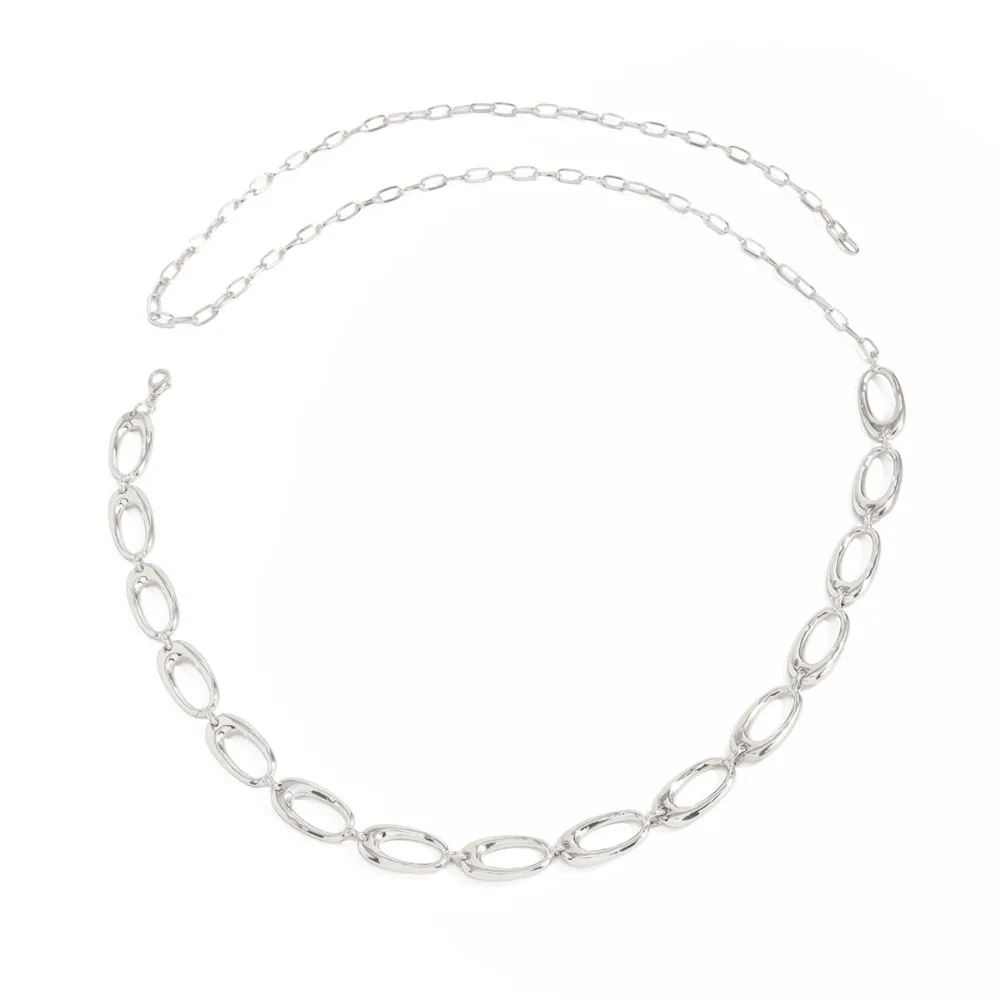 

Hollow Out Metal Circular Ring Waist Chain Adjustable Minimalist Bohemian Body Chain All-match Body Jewelry Oval Belly Chain