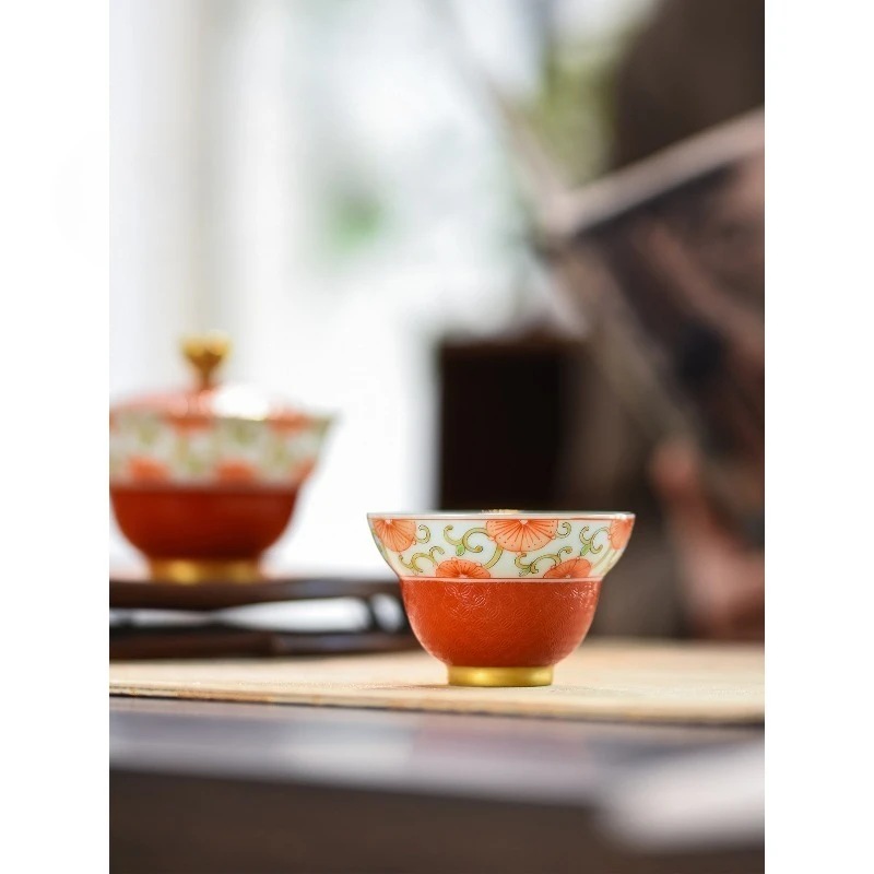 Yumantang pastel master cup teacup ceramic Jingdezhen tea cup high-end
