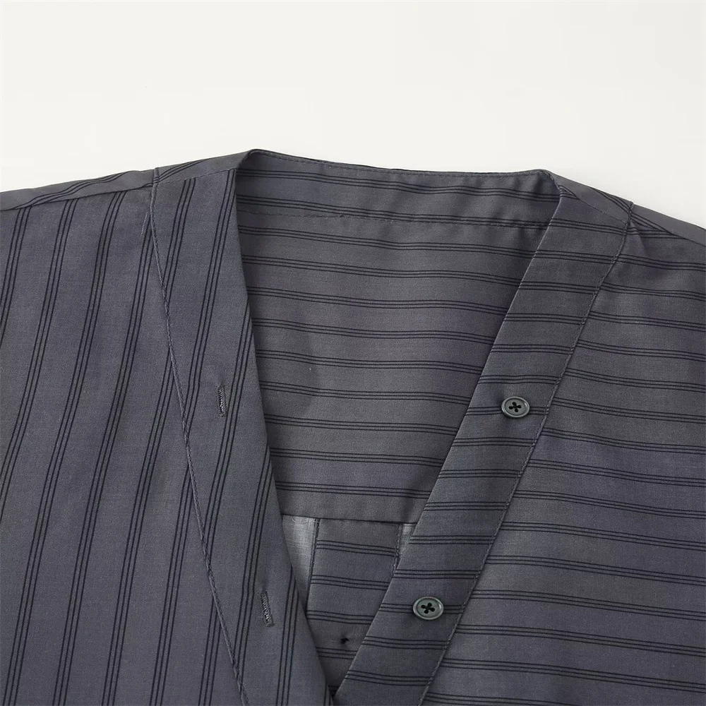 ชุดเดรสขนาดบวกของผู้หญิงในฤดูใบไม้ร่วง ชุดเดรสแขนยาวสไตล์เสื้อเชิ้ตลายหลวมและอเนกประสงค์ สไตล์ลำลอง